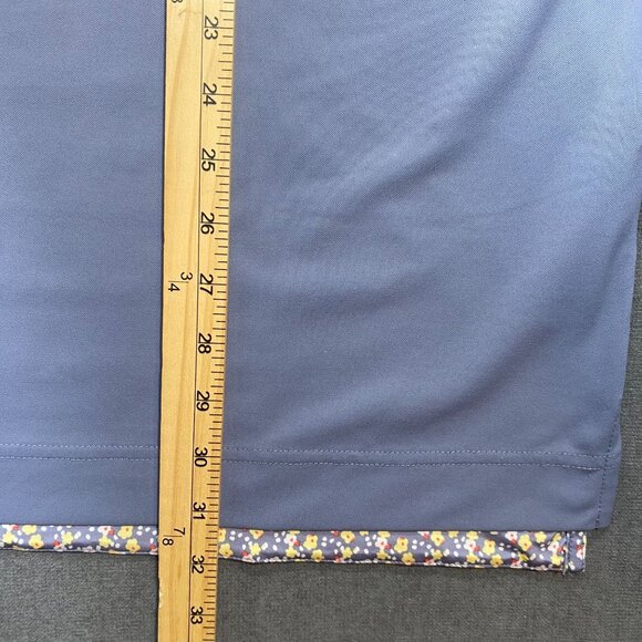 Footjoy Light Blue Golf Performance Polo Shirt Floral Print Mens Size Large - Picture 11 of 12